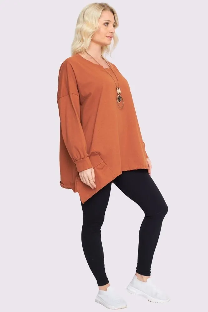 Asymmetrical Necklace Tunic Top