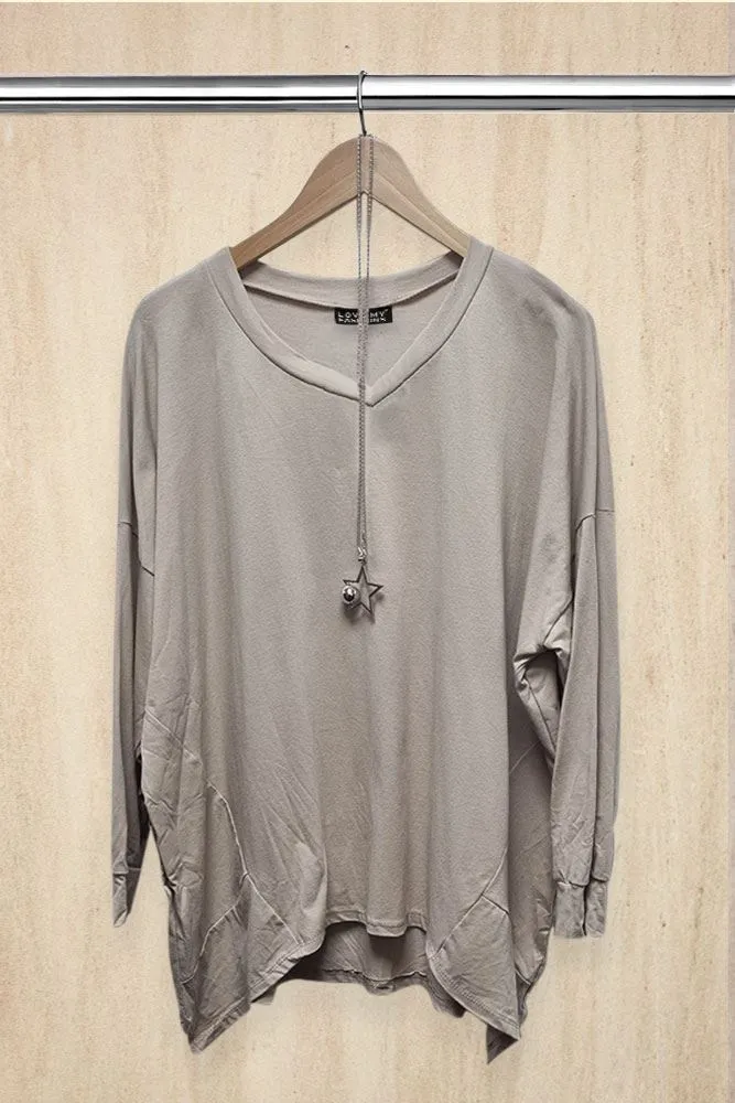 Asymmetrical Necklace Tunic Top