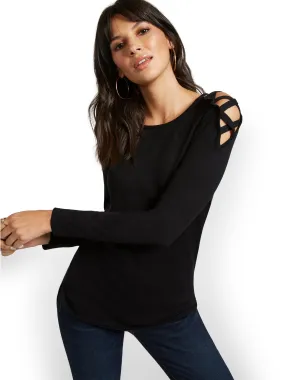 Crisscross Hi-Lo Tunic Sweater