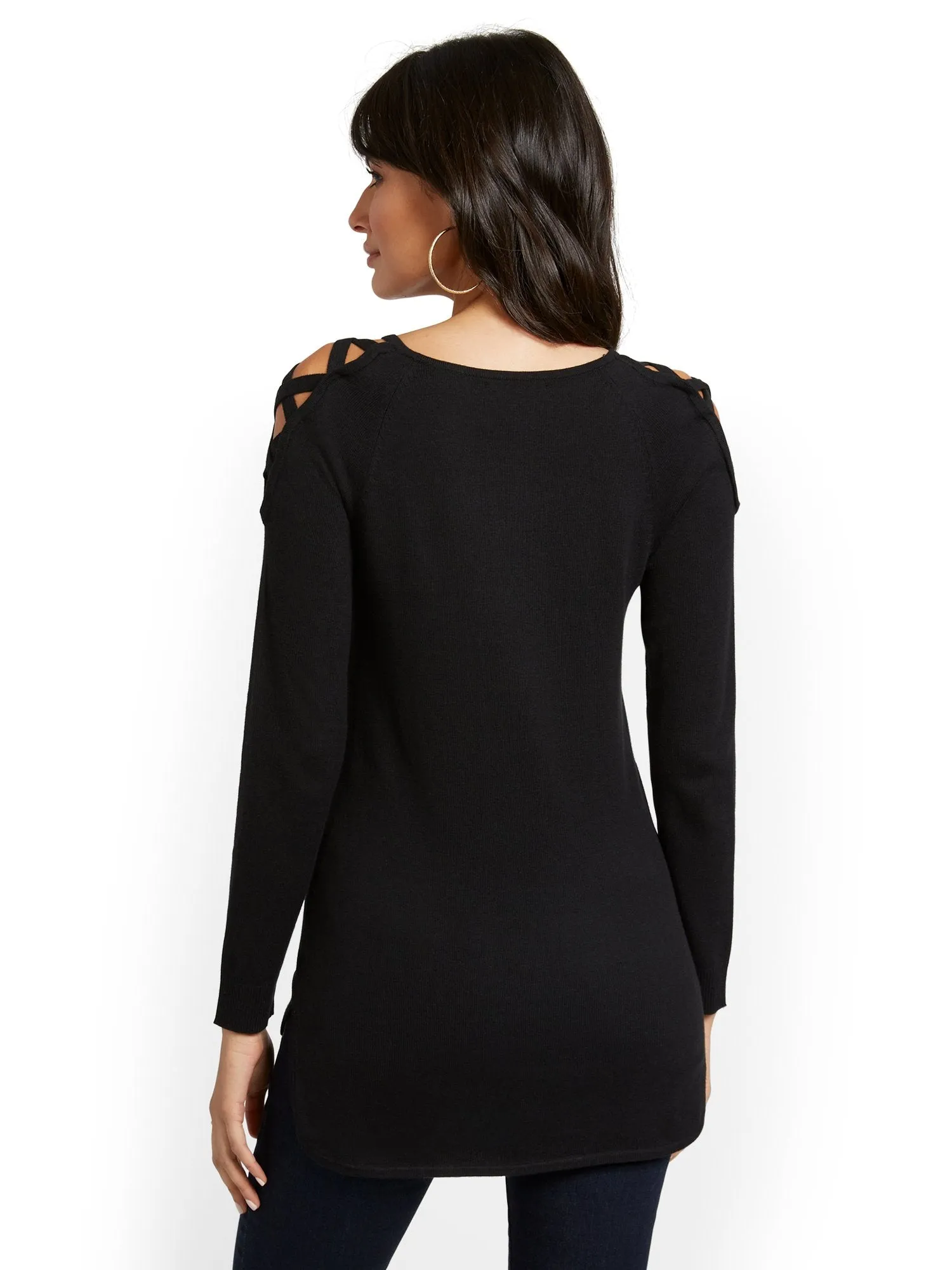 Crisscross Hi-Lo Tunic Sweater