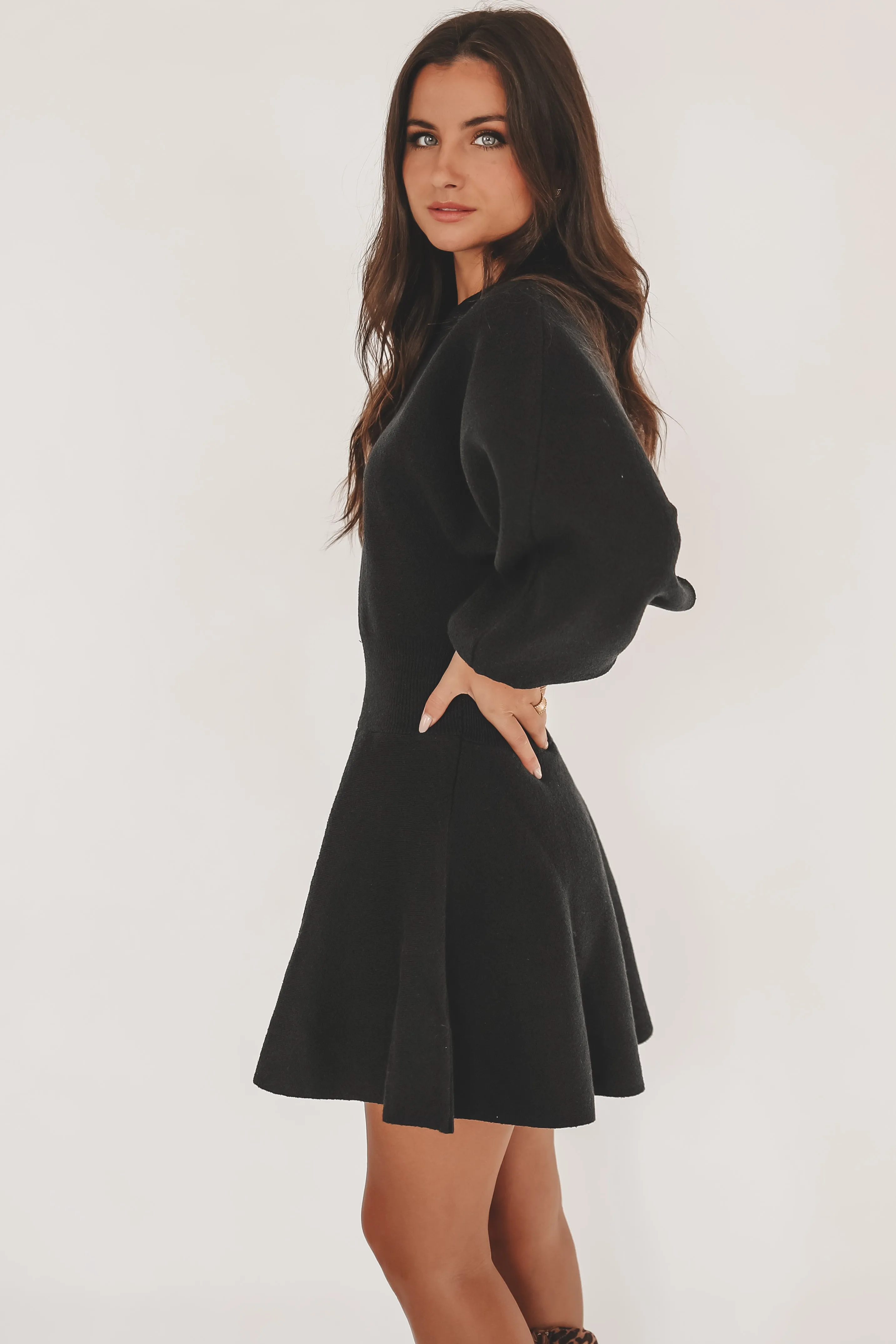 DEAL Sweet On Me Babydoll Long Sleeve Sweater Dress