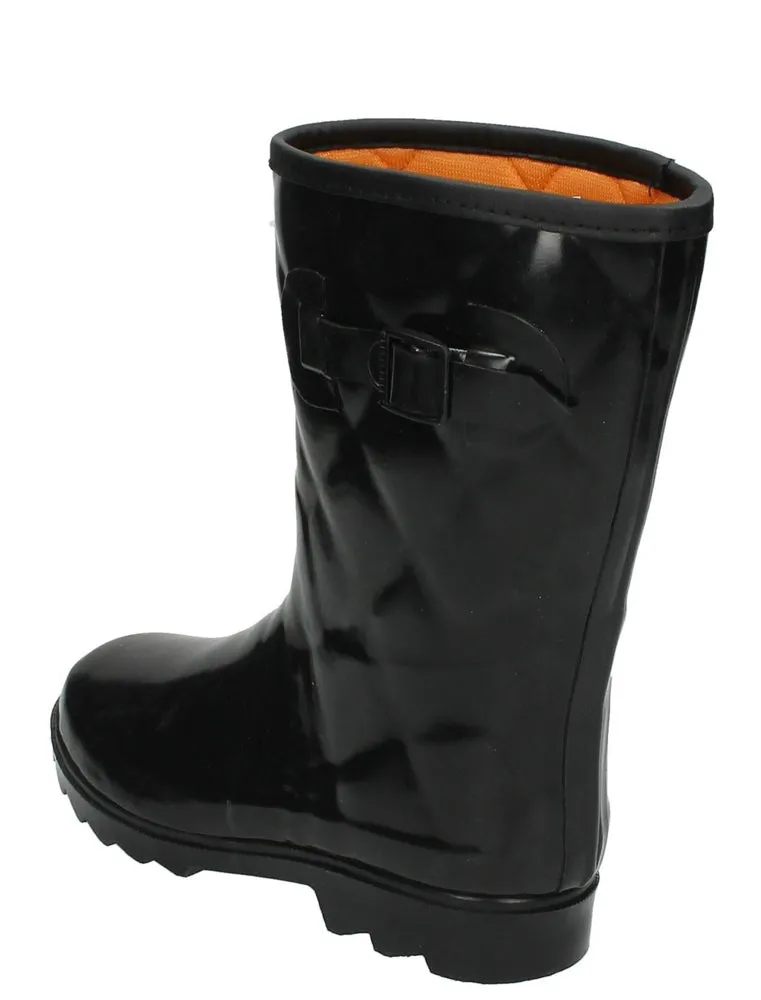 Emilia Quilted Wellington Boots in Black