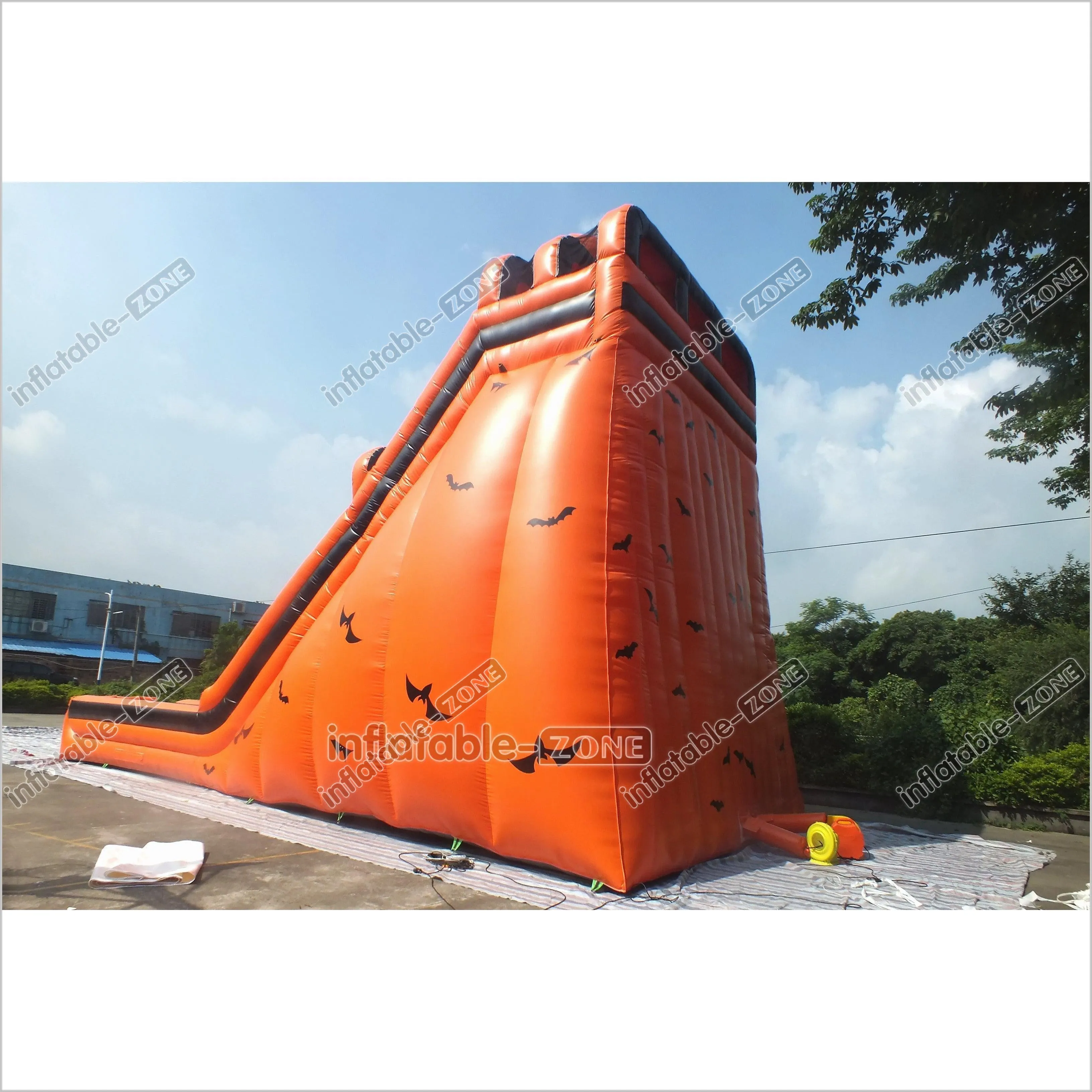 Halloween Pumpkin Patch Bouncer Inflatable Slide Commercial Giant Inflatable Jumpers Castle Double Lane Slide