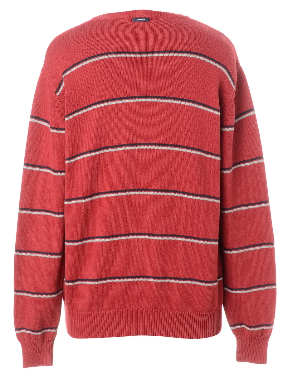 Label Red Zip Front Knitted Jumper