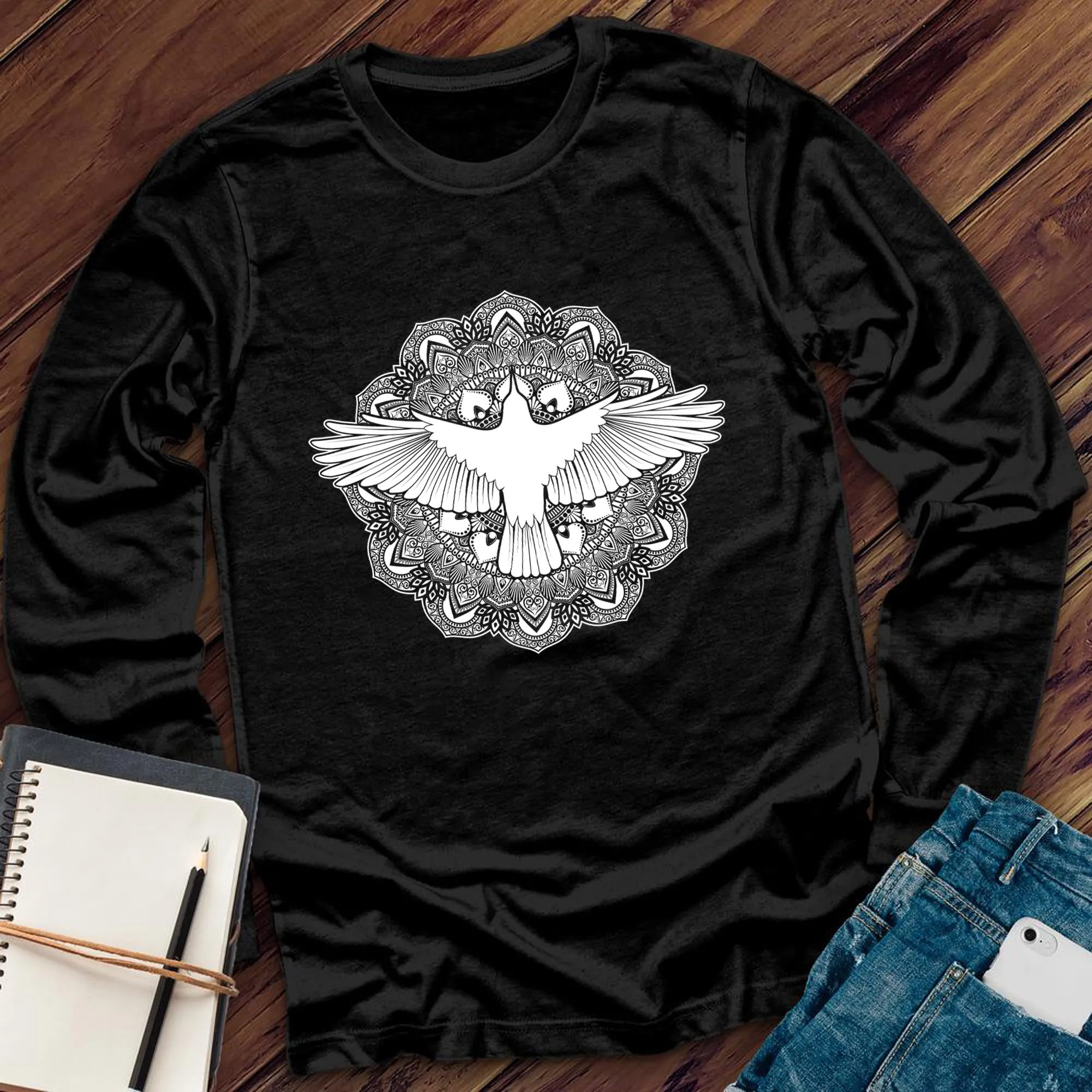 Mandala Raven Long Sleeve